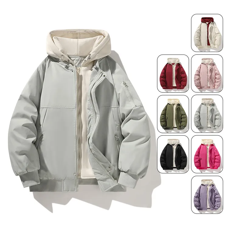 连帽加厚棉衣男女同款2025新款冬季韩版宽松潮流美式工装外套