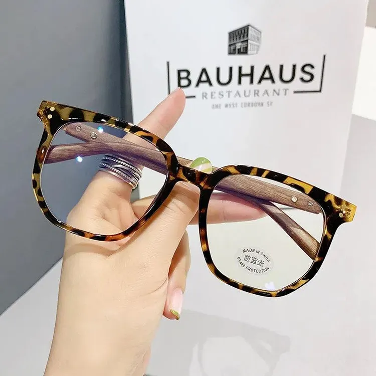 玳瑁眼镜ins高颜值女可配近视散光有度数镜片琥珀色豹纹眼镜框男1