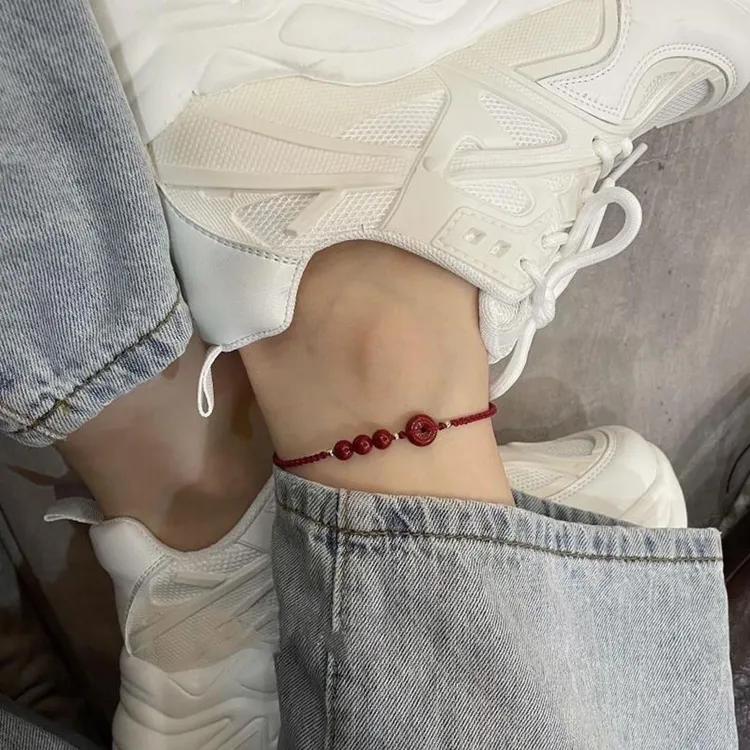 高含量朱砂三生三世平安扣脚链手链送礼商品图