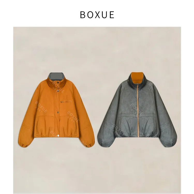 BOXUE“檀心”2025秋冬高级感两面穿90白鹅绒羽绒服#251117YR6702