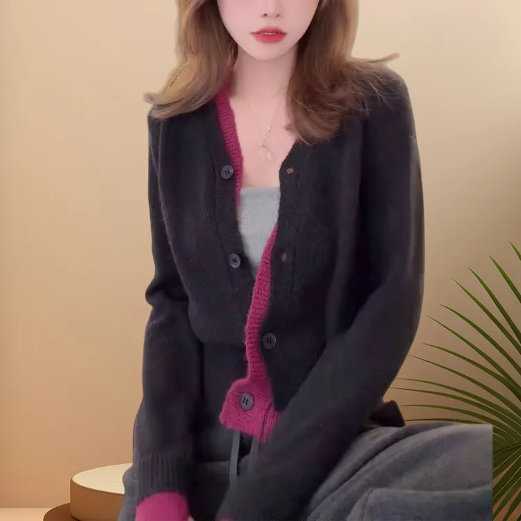 洋气假两件拼接显瘦毛衣潮2025秋冬新款韩系时尚休闲百搭长袖上衣