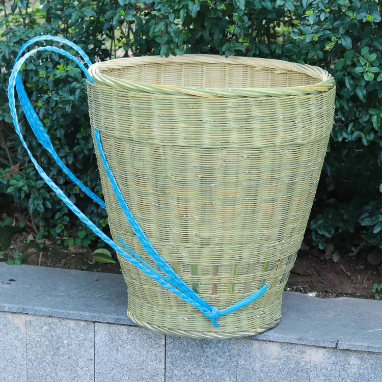 竹编细篾背篓家用商买菜背篓竹背篼茶叶采摘蘑菇筐收纳框竹丝背篓