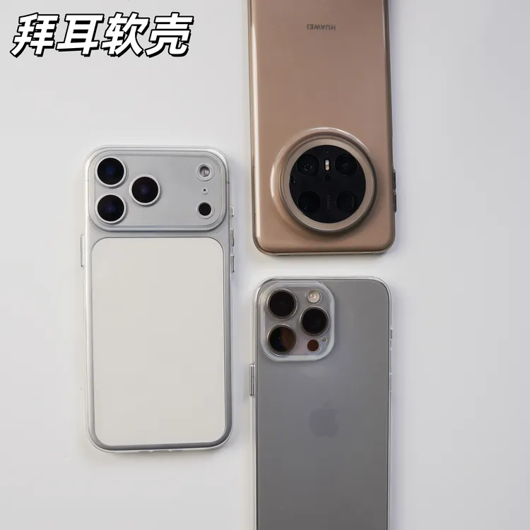 适用苹果17promax透明软壳全包透明高级软壳带拍摄按键全包设计  
