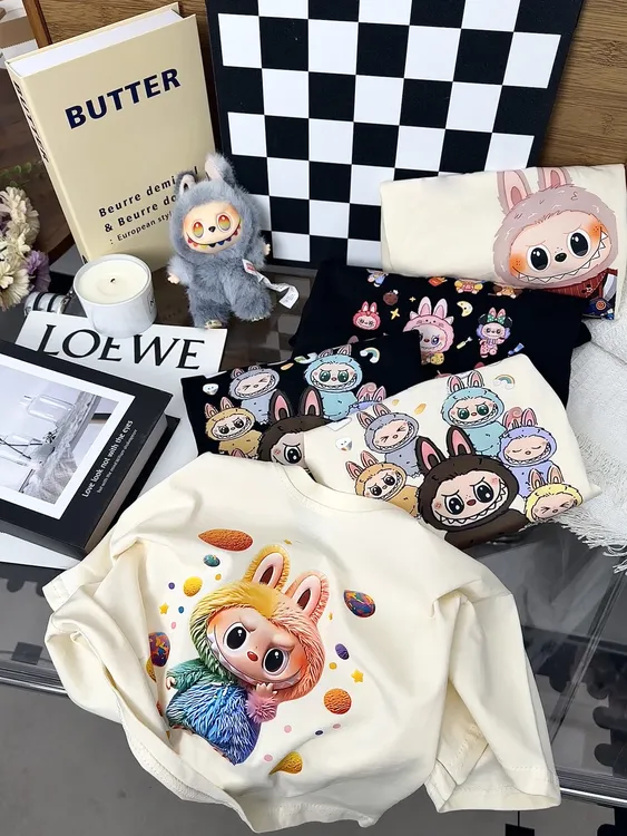 A类100棉儿童短袖纯棉T恤女童男童成人亲子印花短袖夏季纯棉短袖