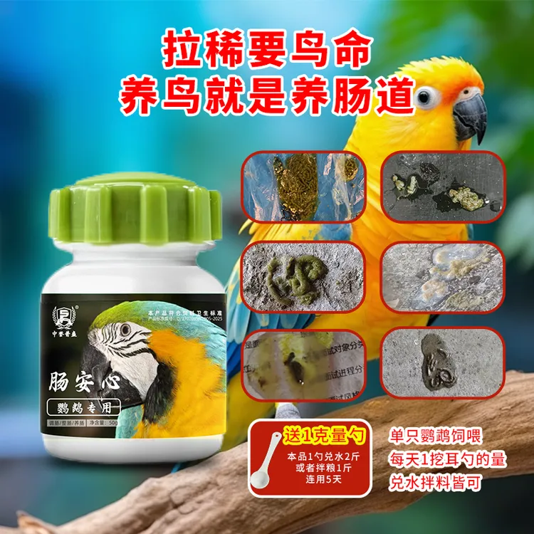 【鹦鹉肠安心】50g/瓶 鹦鹉鸟类养殖用肠安心 调肠养肠护肠 复配型