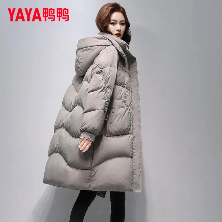 YAYA/鸭鸭羽绒服女冬季新款2025中长款时尚加厚保暖休闲韩版外套