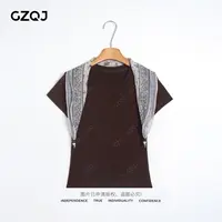 老琴私服【随心入】琥珀流光风设计感潮流丝巾短袖T恤秋款 9008