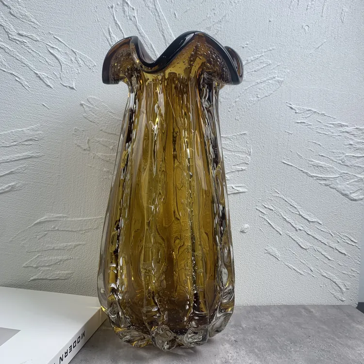 Q621 轻奢简约琉璃花瓶客厅水养鲜花装饰品创意摆件