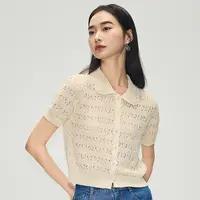 【陈大可专享】DOUBLOVE温柔系甜妹衫镂空针织开衫甜美上衣