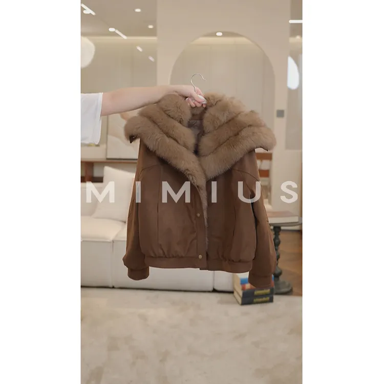 【mimius】P 芬兰进口SagaFurs狐狸大毛领鹅绒皮草外套  G11124