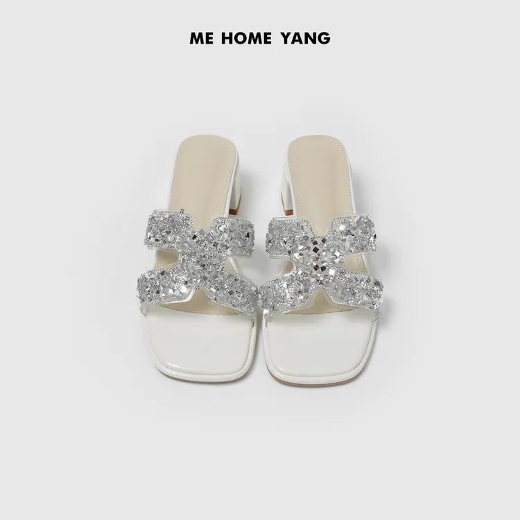 ME【水钻拖鞋】夏季设计款高定时尚百搭女士气质鞋子MEQS4887
