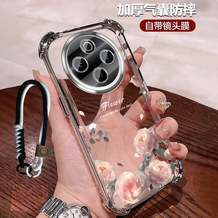 玫瑰花适用oppoa3手机壳透明硅胶a3pro全包镜头膜高级感四角防摔