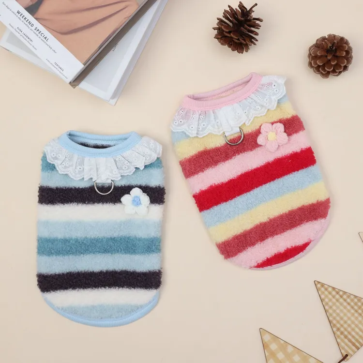 秋冬新款保暖猫咪毛绒衣服可爱狗狗衣服居家背心泰迪比熊