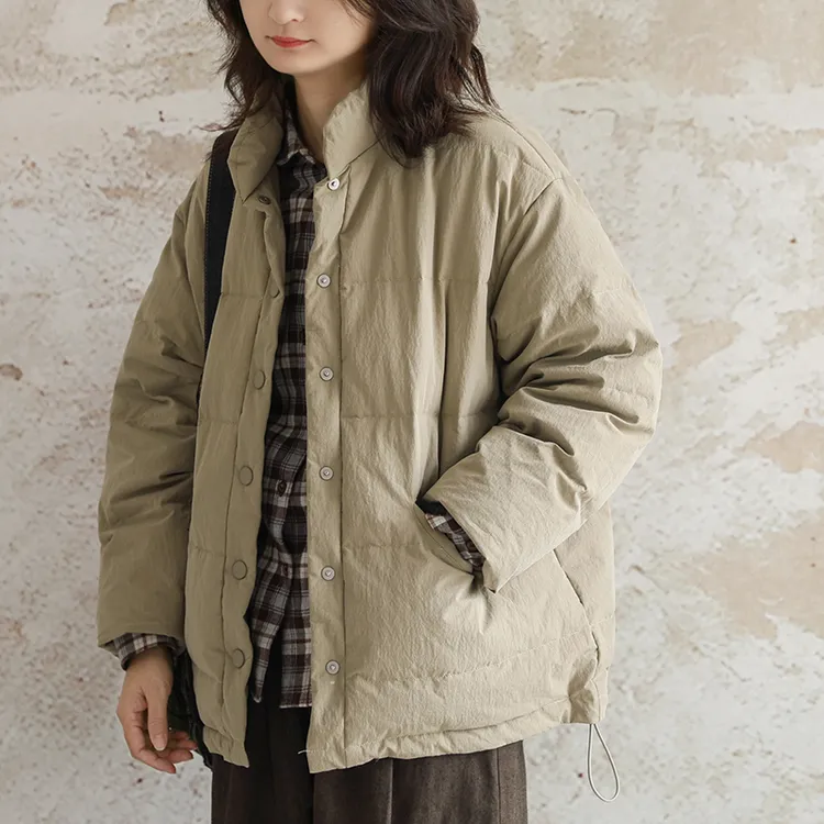 尘染·95鹅绒·轻薄立领羽绒服女款冬季短款紫色外套保暖鹅绒服