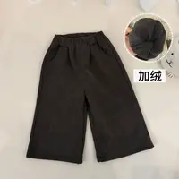 【鱼子酱】D25158K加绒软坑直筒裤中小童女童童装