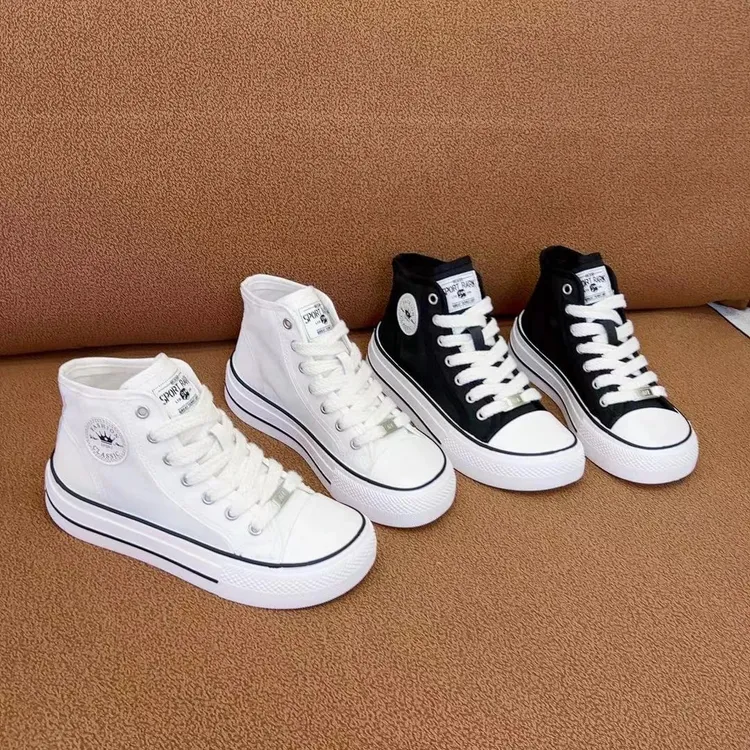 2026新款帆布鞋春夏秋款高帮鞋高帮夏季女鞋情侣高帮欧若假日风