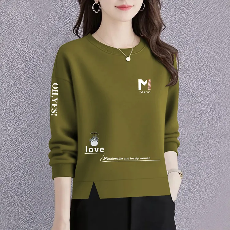 加绒/不加绒卫衣女新款秋冬洋气宽松显瘦百搭圆领长袖保暖上衣女