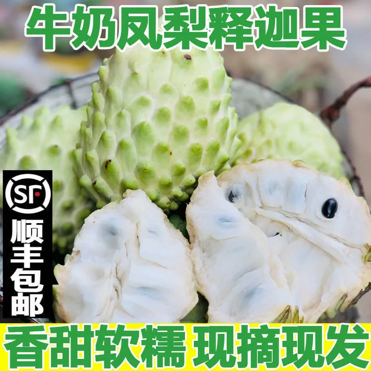 【顺丰加京东】新鲜牛奶凤梨释迦果大果顺丰包邮当季热带水果佛头果