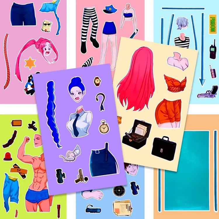 40张猎魔女团KOPO换装贴纸二次元家长奖励孩子益智手工贴画防水