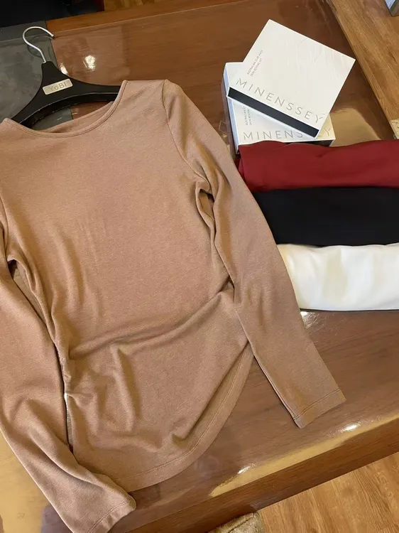 【优优专属】秋冬定制羊毛圆领宽松打底衫女百搭时尚长袖女T恤B238