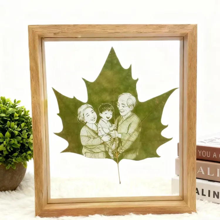 【新店浮力】平安叶梧桐叶定制树叶画雕刻送女生生日礼物送闺蜜老婆