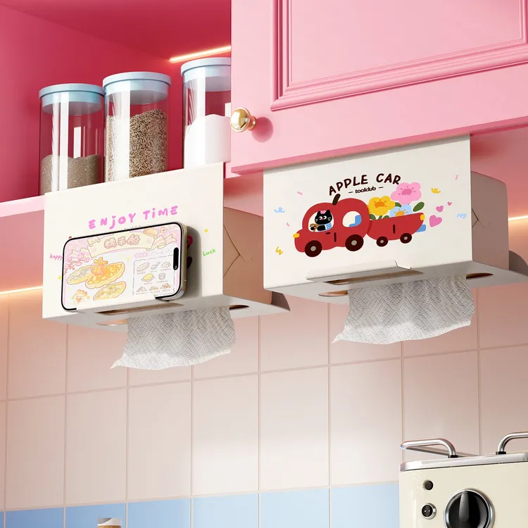 【TOOLCLUB】悬挂纸巾收纳盒厨房餐巾抽纸盒家用可爱壁挂式浴室收纳