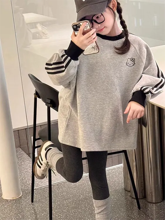 女童卫衣春秋季2025新款儿童洋气韩版打底衫秋装女孩宽松休闲上衣