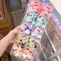 A-9452（满10米飞）d 混色5个拉卡通大配件植绒立体螺纹皮筋   发圈