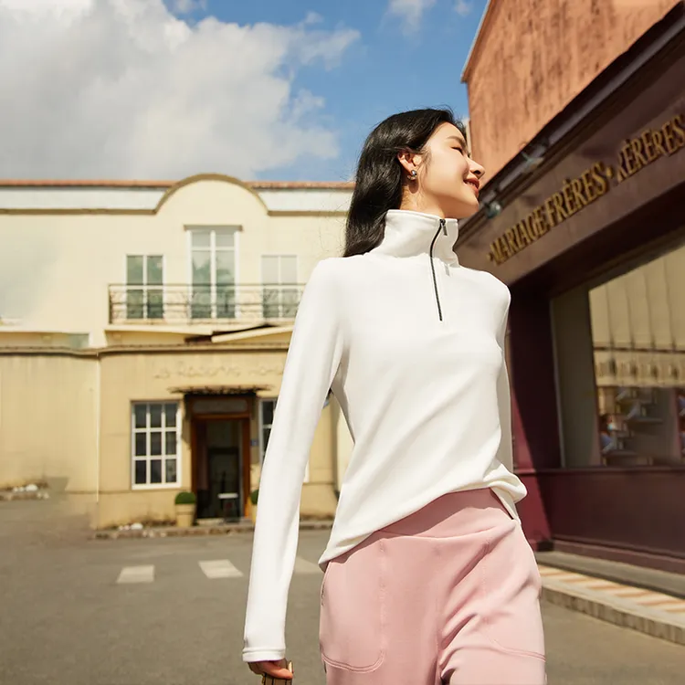 【西西专属】女士德绒修身百搭长袖套头上衣DJN183