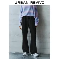 【HOT】UR2025秋季新款女装休闲松紧腰抽绳喇叭裤UYY650067#