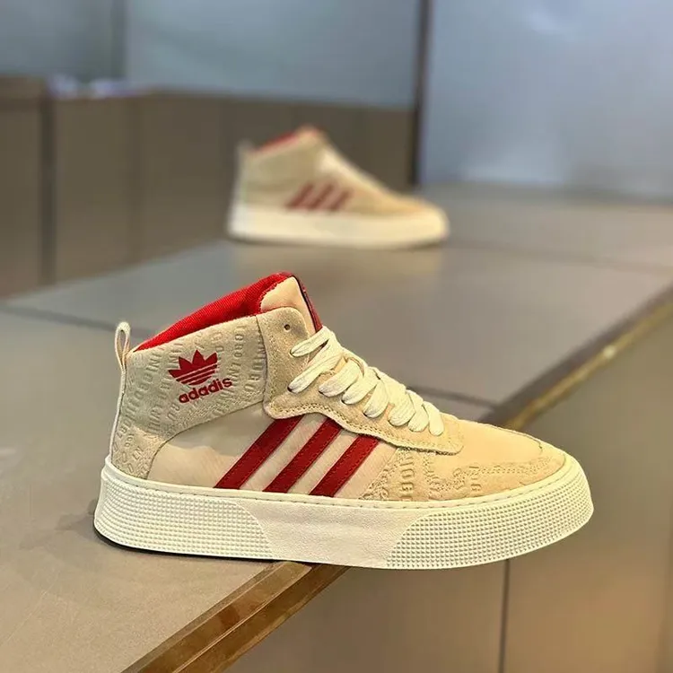 【香港DcSU&Shoes官方正品】潮流运动三道杠高帮板鞋爆款软底休闲鞋