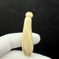 K3270天然猛犸 雕刻玉兰花13.2*48.8mm一物一图 假一罚十