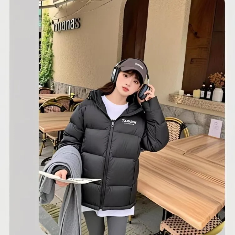 亮世秋棉服女 短款连帽2025年新款冬季情侣男加厚面包现货款