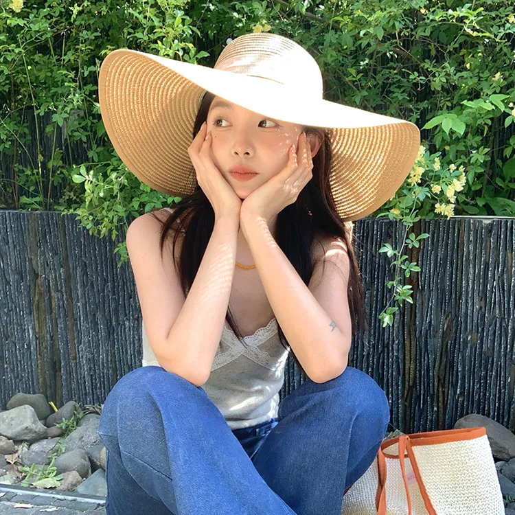 『升级版』超大帽檐草帽女款夏季海边度假沙滩防晒遮阳帽子太阳帽