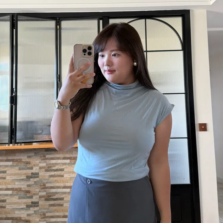 大码·半高领背心有弹力超级轻薄