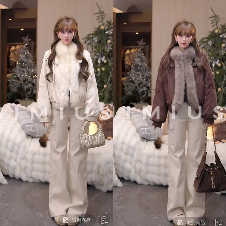 【mimius】P 可溯源三星安心鹅绒毛毛拼接鹅绒服/有钩扣 汉服G12098