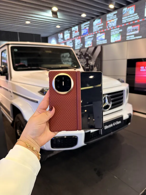 适用于华为Matex6/Matex5纤维纹磁吸折叠手机壳 裸机质感火星壳