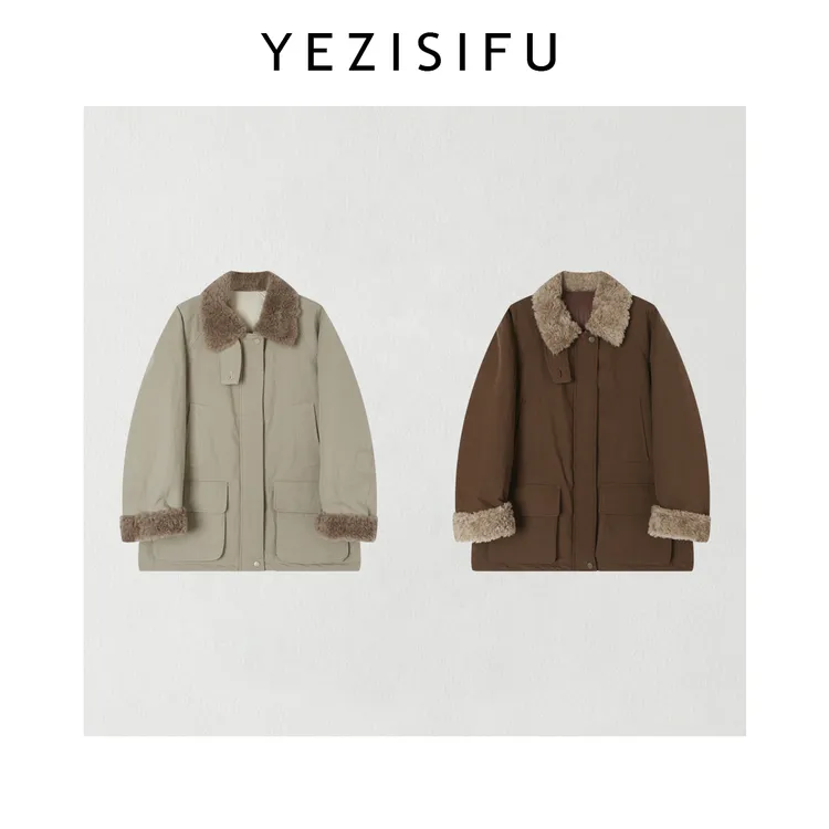 欧尼私服【大口袋派克羽绒服 】2025冬季新款拼接外套 2511C8046