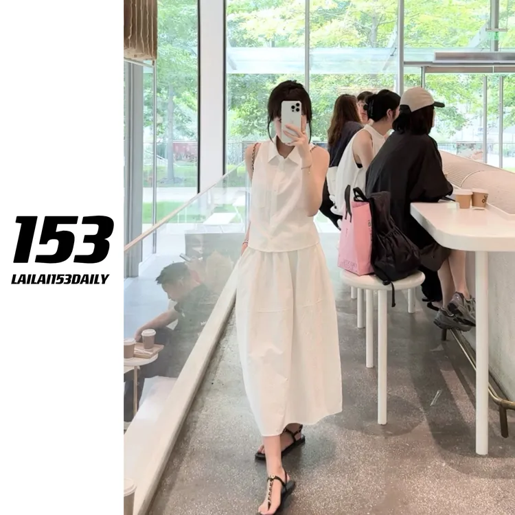 【153的日常】清新花苞小白裙气质时尚夏季显瘦春夏百搭24XQ153