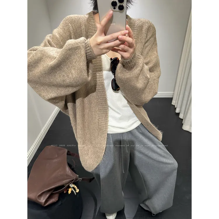 JCCC影子【实穿特调】三色简约慵懒百搭针织开衫JE5HZS10