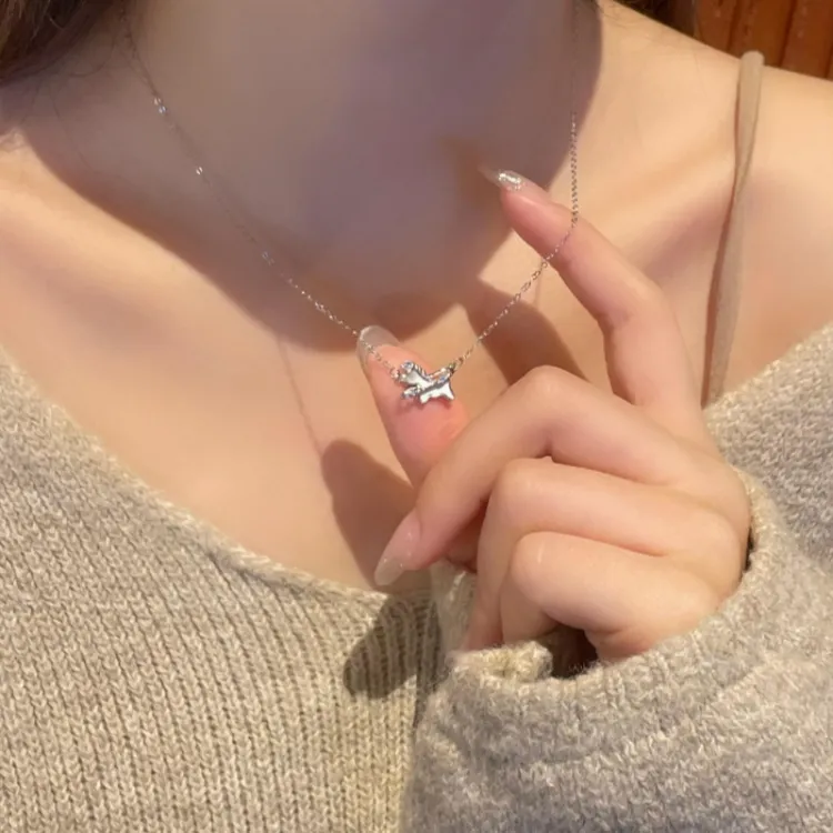 坠链均925银 纯银星月独角兽项链女款新款轻奢小众锁骨链生日礼物