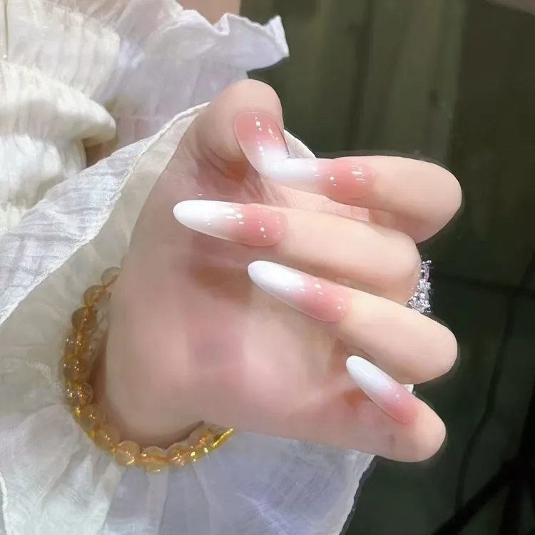 【墨雨云间】嬛嬛风格透润渐变显白纯欲温柔手工穿戴甲乳白渐变美甲