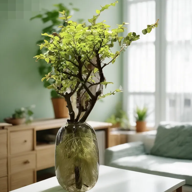 小叶女贞丁香木水培植物自然发根室内绿植好养活禅意造型居家软装