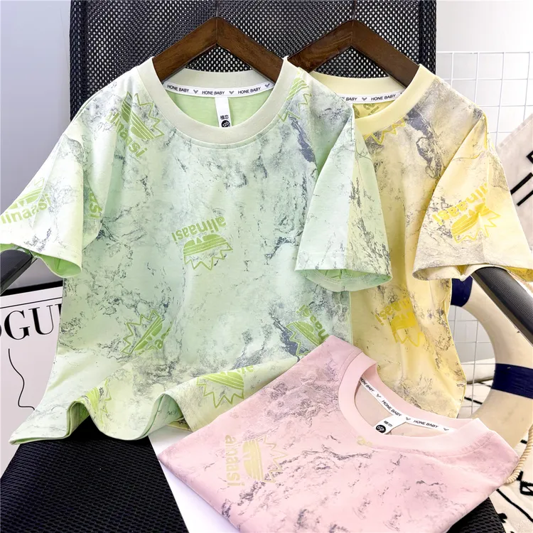 男童夏款T恤2025款夏季短袖ol宝宝夏装中大童圆领韩版