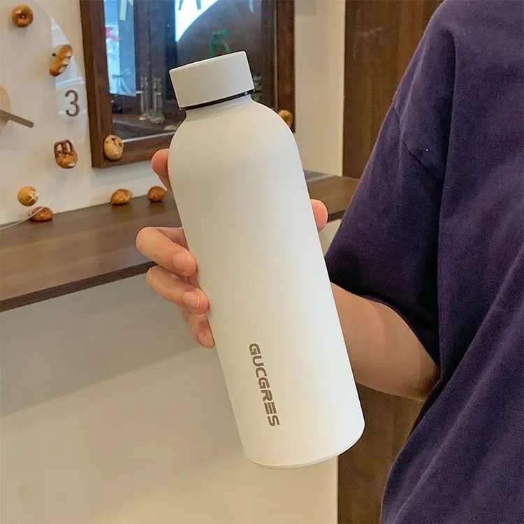 Gucgres简约不锈钢大容量保温杯高颜值水杯男士磨砂杯子学生便携
