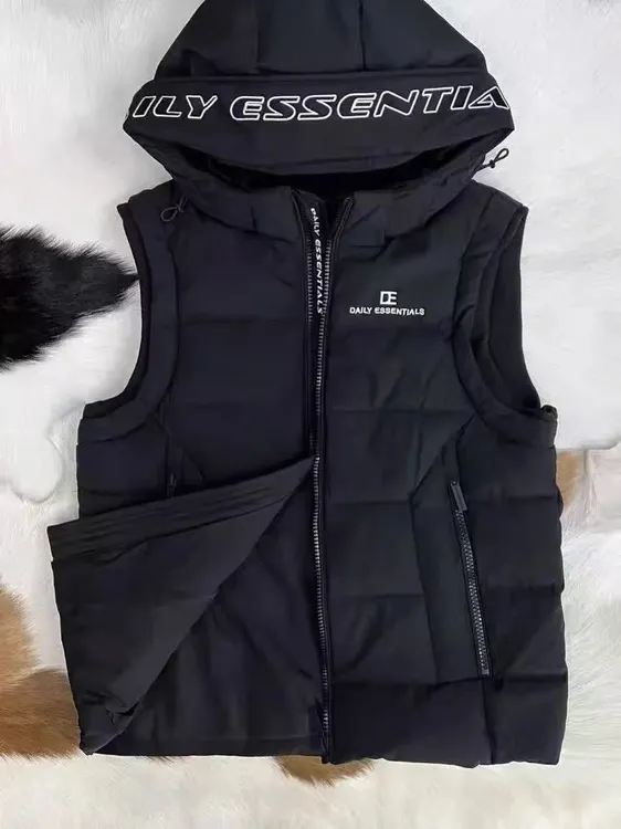 城市户外 男士秋季连帽修身厚款日常休闲棉马甲