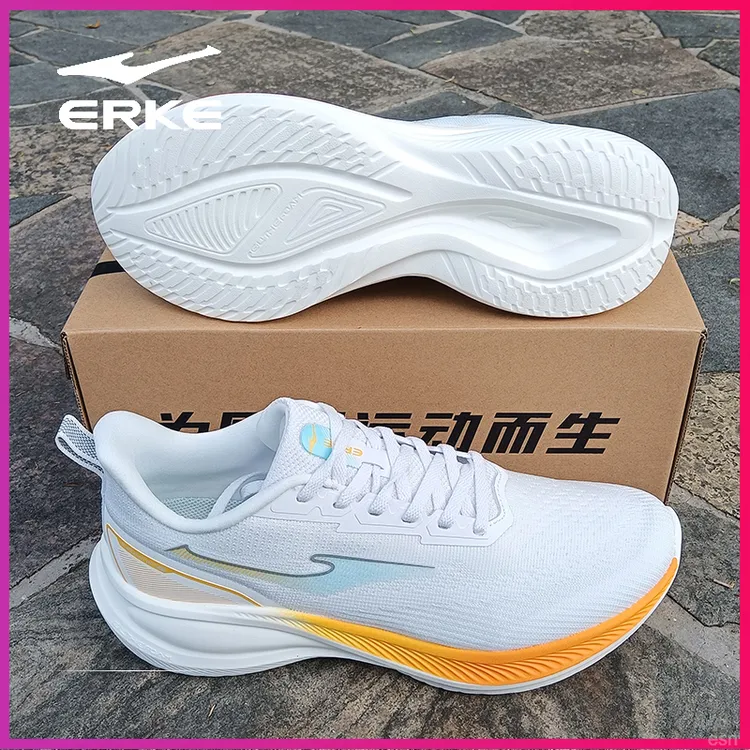 erke/鸿星尔克男士简约跑步鞋透气跑鞋百搭舒适轻便运动鞋男缓震