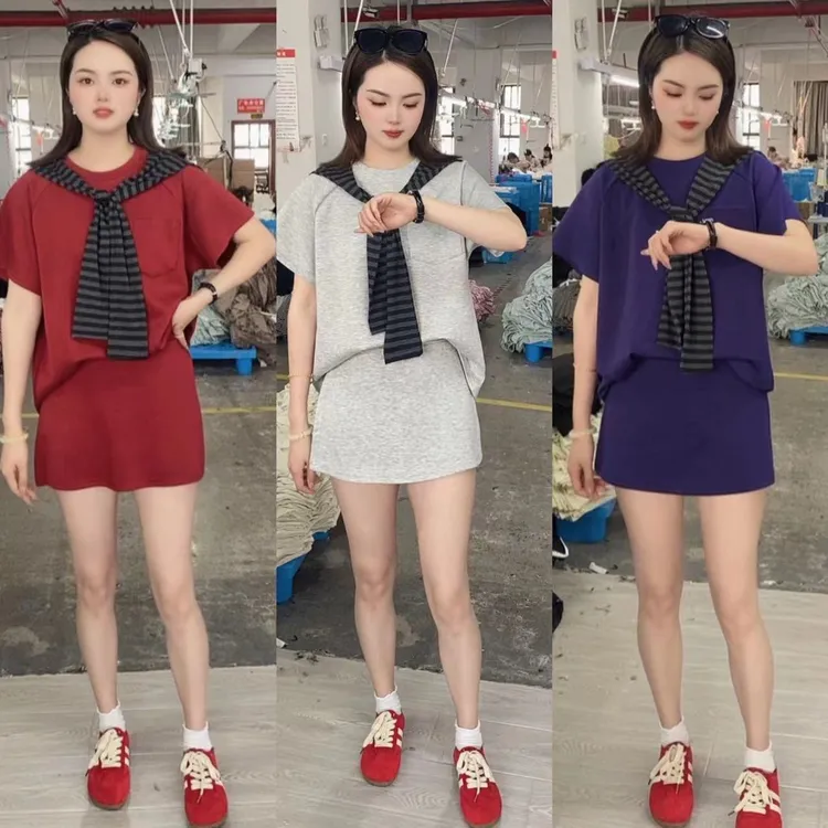 【送披肩】2025夏季新款裙裤套装-休闲韩系时尚披肩三件套装