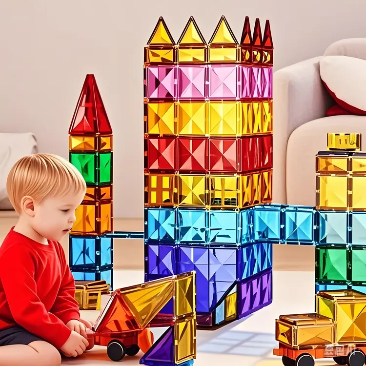 迷你磁力片积木儿童磁力片强力磁吸星钻高透益智玩具双旦礼物新年