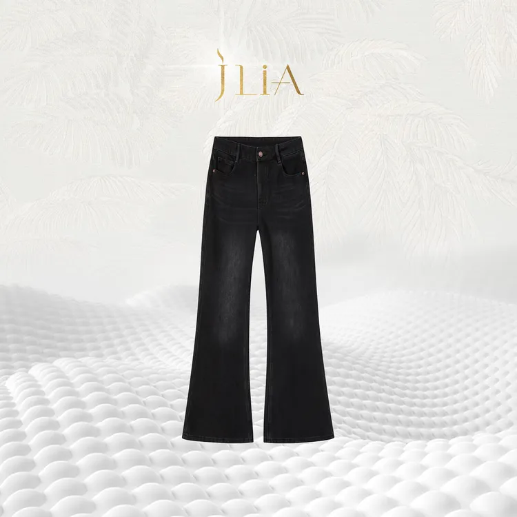 JLIA GOLD-1082四面弹【赫本黑灰 千寻 Chihiro】A版直筒微喇裤抗皱